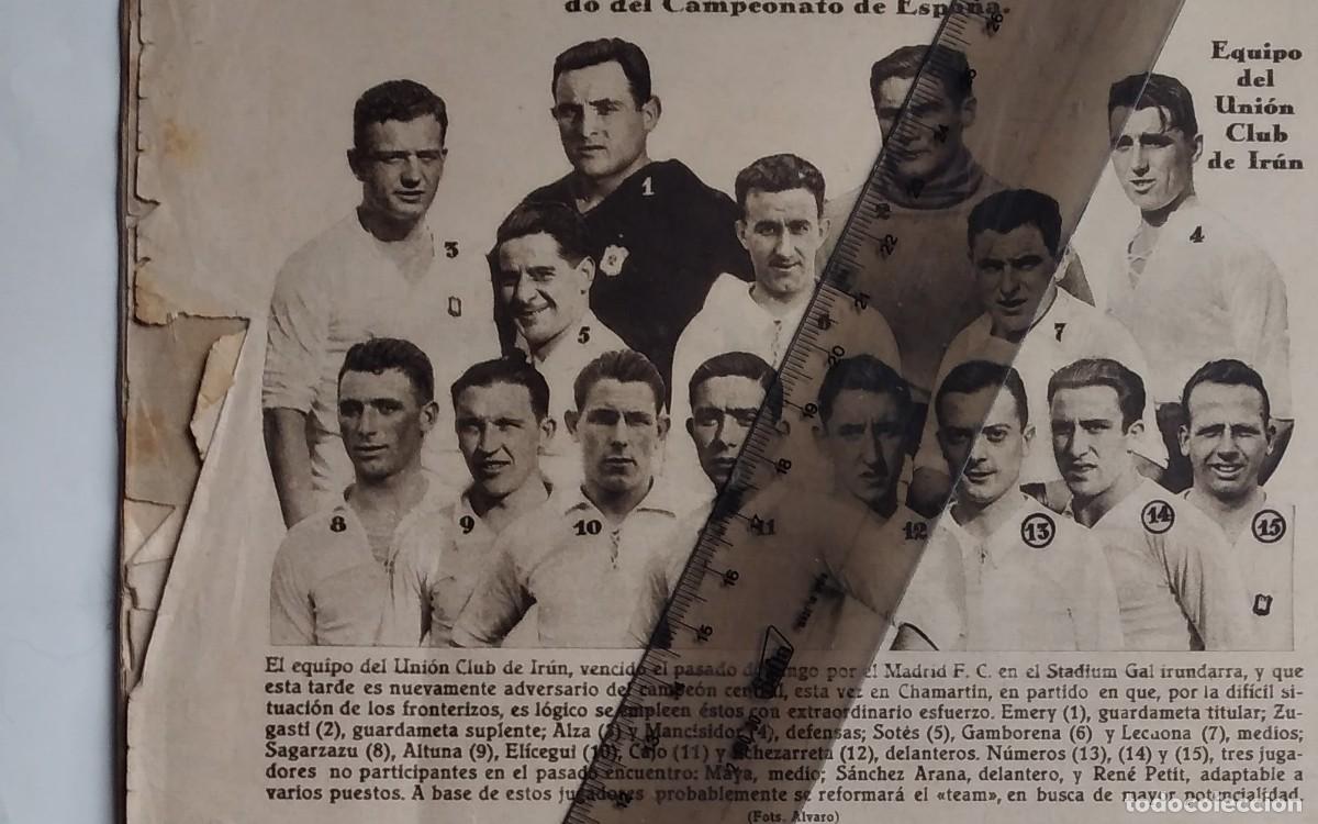 Otros art&iacute;culos de coleccionismo en papel: UNI&Oacute;N CLUB DE IR&Uacute;N EQUIPO DE F&Uacute;TBOL EMERY ALZA MANCISIDOR ELICEGUI CAJO ECHEZARRETA RECORTE A&Ntilde;O 1933