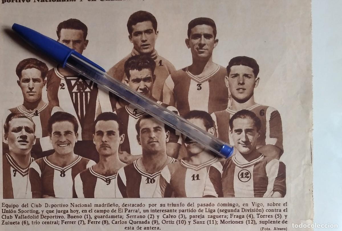 Otros art&iacute;culos de coleccionismo en papel: CLUB DEPORTIVO NACIONAL MADRILE&Ntilde;O EQUIPO F&Uacute;TBOL BUENO QUESADA ORTIZ SANZ SERRANO CALVO A&Ntilde;O 1935