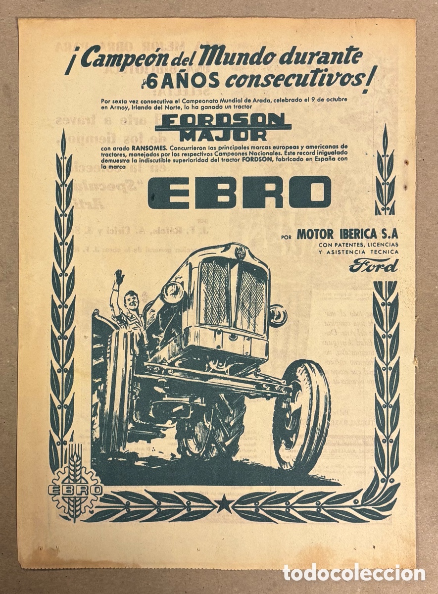 Otros art&iacute;culos de coleccionismo en papel: TRACTOR EBRO ANUNCIO PUBLICITARIO PERI&Oacute;DICO ABC A&Ntilde;OS 50.