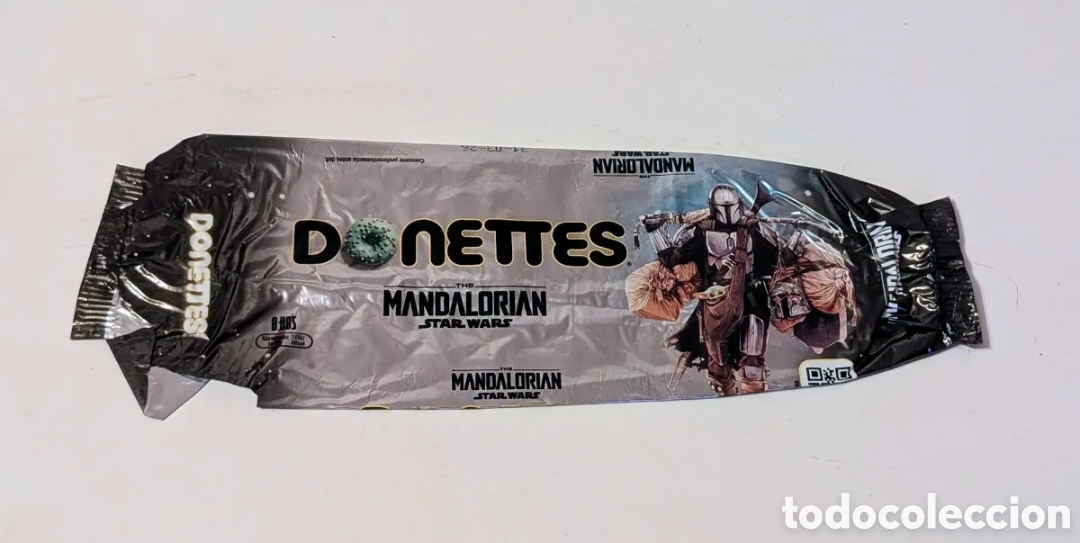 Otros art&iacute;culos de coleccionismo en papel: Envoltorio vac&iacute;o Donettes. Star Wars. The Mandalorian. Lucasfilm