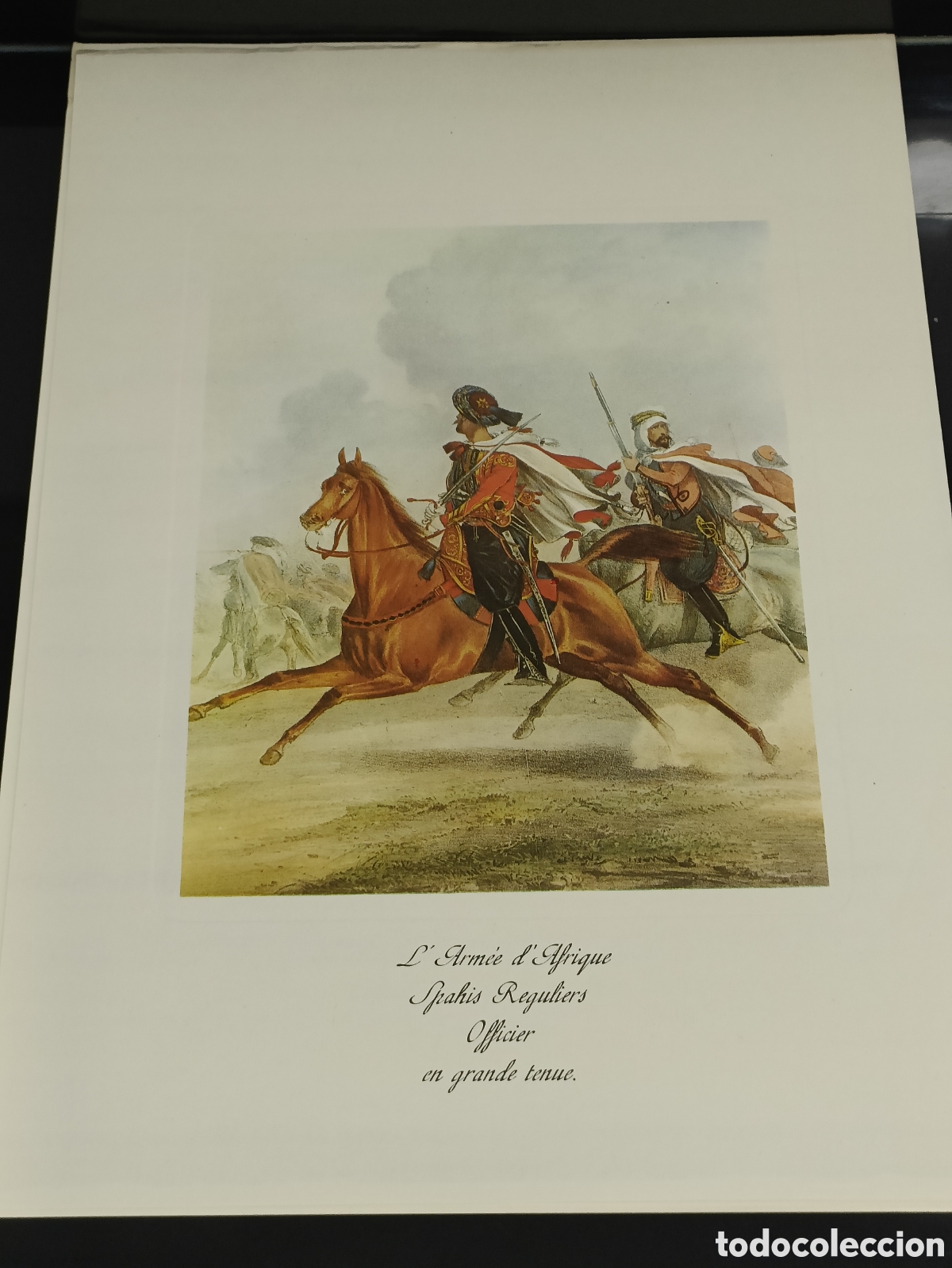 Otros art&iacute;culos de coleccionismo en papel: Vintage litograf&iacute;a L'Arm&eacute;e d'Afrique - Spahis R&eacute;guliers - Officier en grande tenue