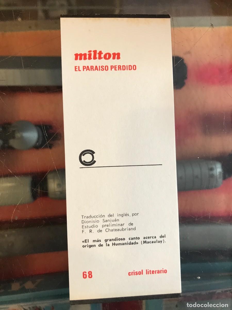 Otros art&iacute;culos de coleccionismo en papel: MARCAP&Aacute;GINAS. CRISOL LITERARIO. AGUILAR. MILTON