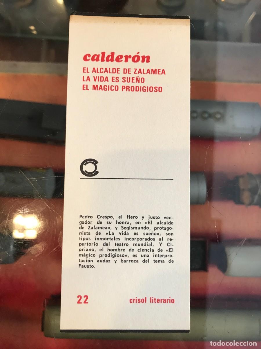 Otros art&iacute;culos de coleccionismo en papel: MARCAP&Aacute;GINAS. CRISOL LITERARIO. AGUILAR. CALDER&Oacute;N