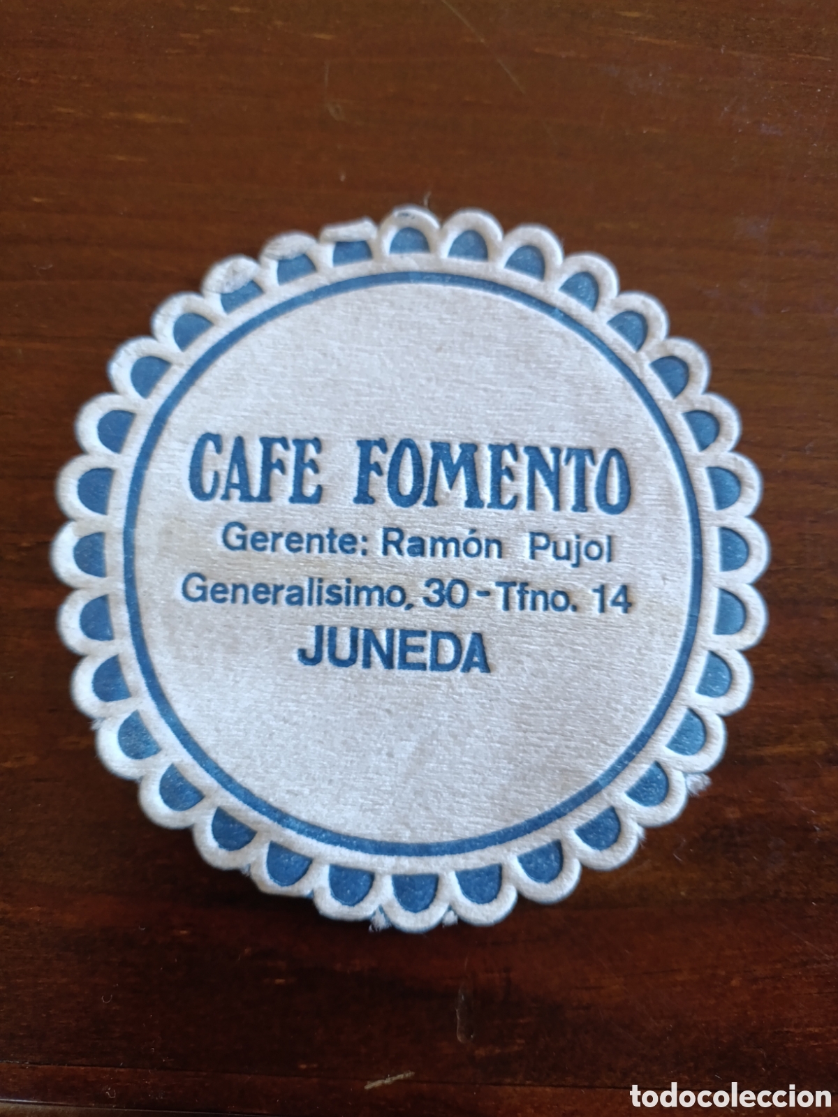 Otros art&iacute;culos de coleccionismo en papel: CAF&Eacute; FOMENTO JUNEDA [ POSA-VASOS A&Ntilde;OS 50-60 ]