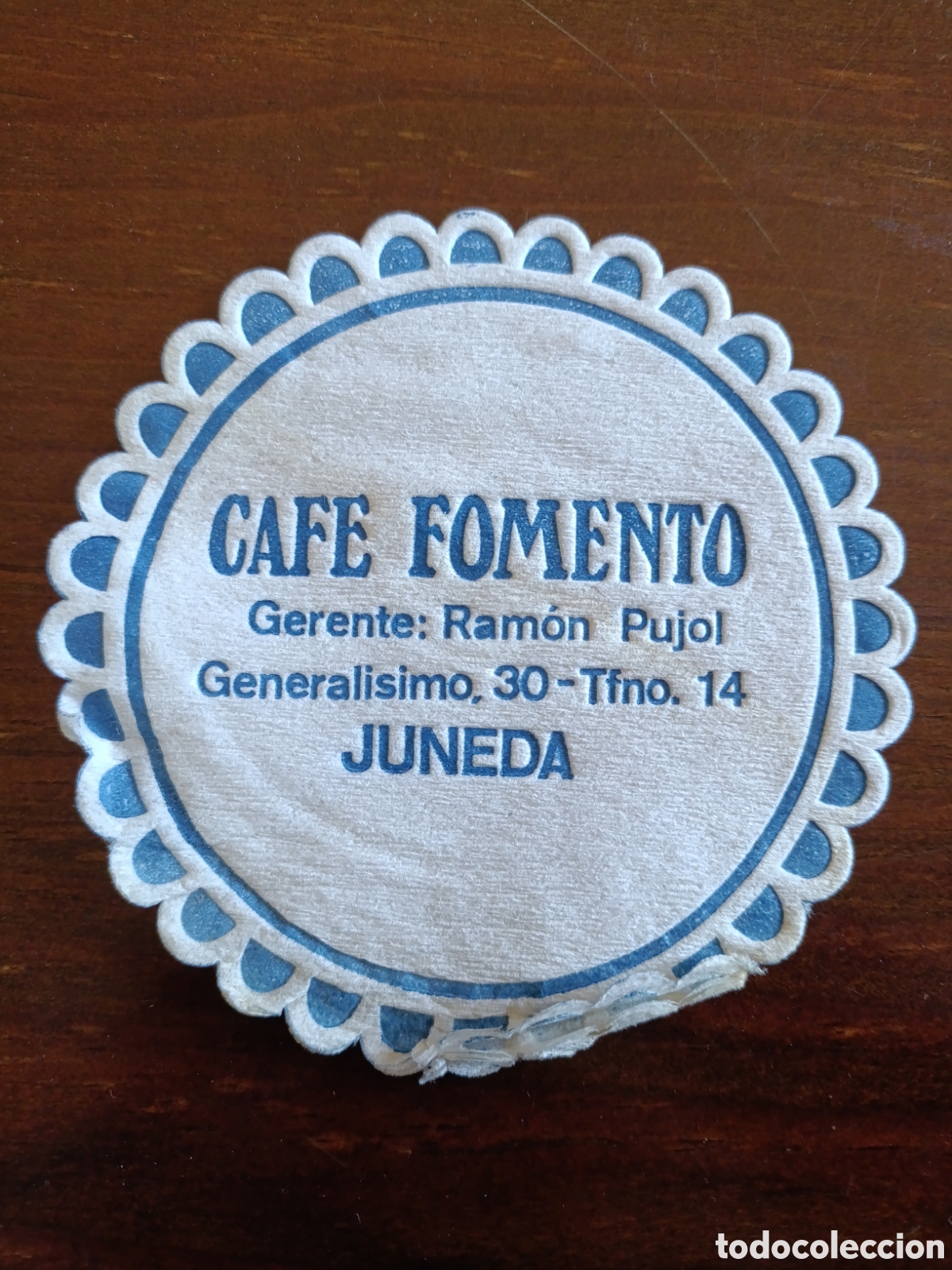 Otros art&iacute;culos de coleccionismo en papel: CAF&Eacute; FOMENTO JUNEDA [ POSA-VASOS A&Ntilde;OS 50-60 ]