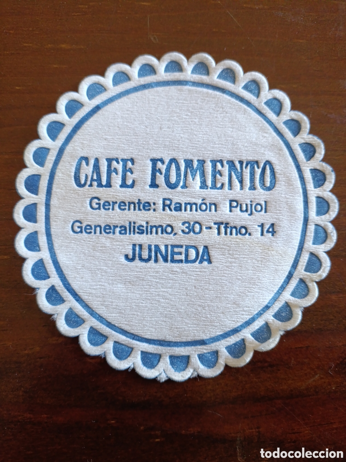 Otros art&iacute;culos de coleccionismo en papel: CAF&Eacute; FOMENTO JUNEDA [ POSA-VASOS A&Ntilde;OS 50-60 ]