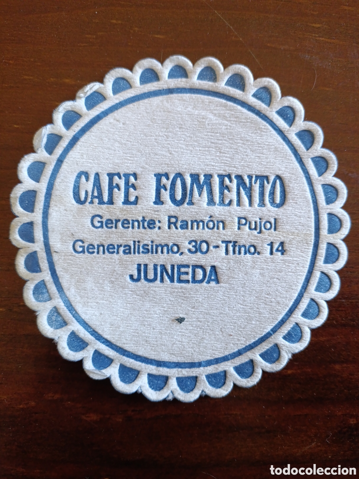 Otros art&iacute;culos de coleccionismo en papel: CAF&Eacute; FOMENTO JUNEDA [ POSA-VASOS A&Ntilde;OS 50-60 ]