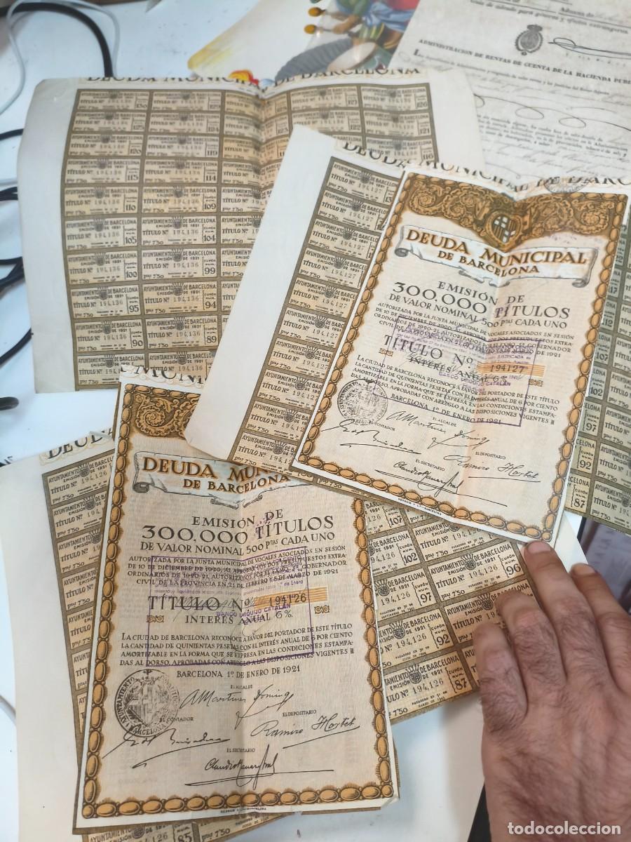 Otros art&iacute;culos de coleccionismo en papel: DEUDA MUNICIPAL DE BARCELONA 1921