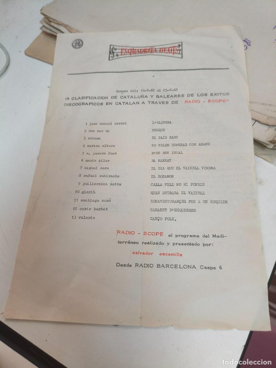 Otros art&iacute;culos de coleccionismo en papel: Radio scope. Salvador escamilla. Radio Barcelona. 1968. Esquadreta d'&egrave;xits. Serrat Raimon