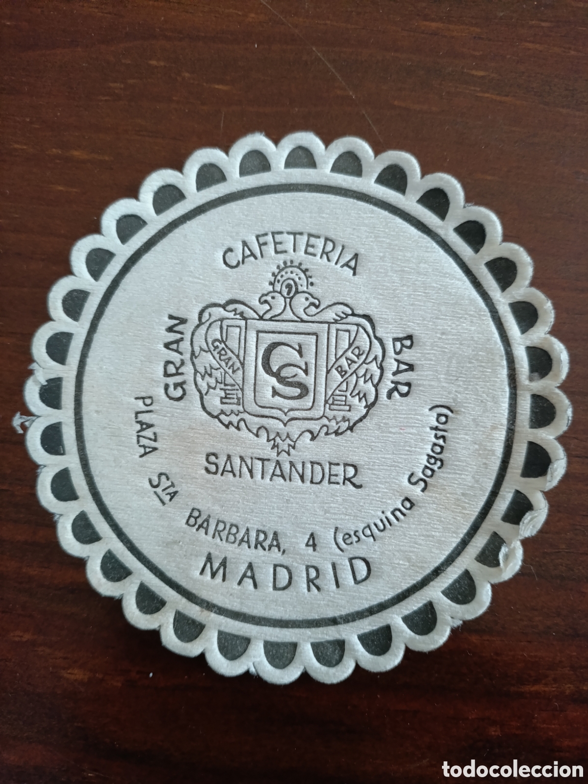 Otros art&iacute;culos de coleccionismo en papel: CAFETER&Iacute;A GRAN BAR SANTANDER PLAZA SANTA B&Aacute;RBARA MADRID [ POSA-VASOS A&Ntilde;OS 50-60 ]