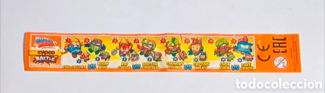 Otros art&iacute;culos de coleccionismo en papel: Rara tira Figuras Huevos sorpresa Super Zings. Choco Battle