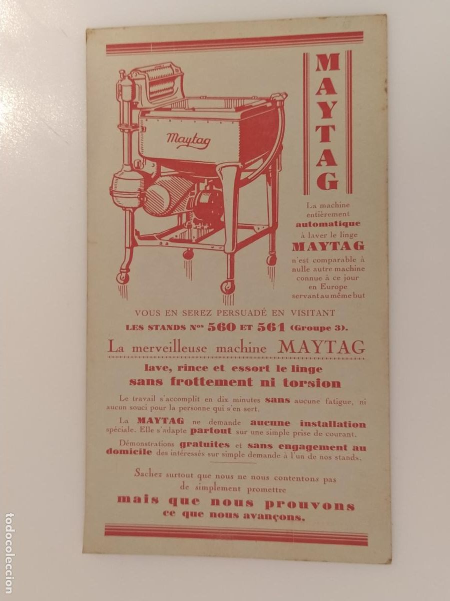 Otros art&iacute;culos de coleccionismo en papel: MAYTAG MAQUINA AUTOMATICA - PUBLICIDAD ANTIGUA -VER FOTOS-(K-16.148)