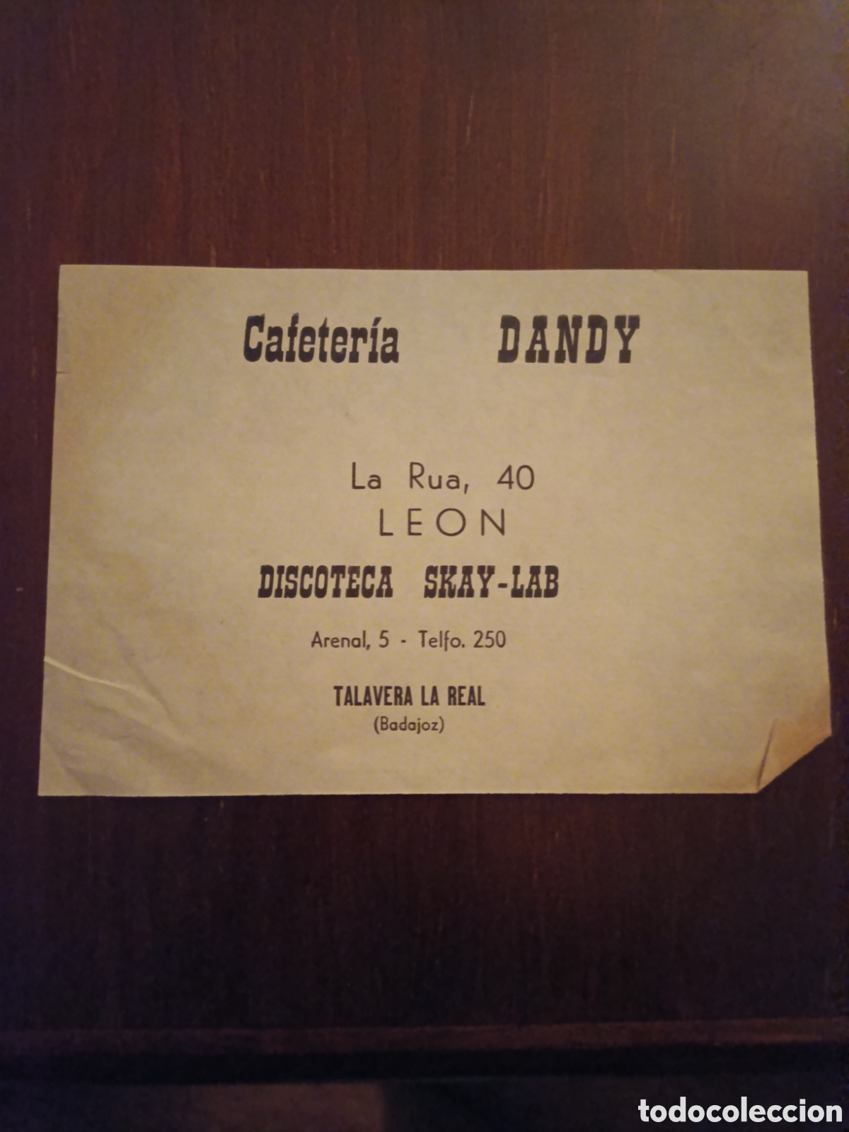Otros art&iacute;culos de coleccionismo en papel: CAFETER&Iacute;A DANDY TALAVERA LA REAL ( BADAJOZ) [ ETIQUETA A&Ntilde;OS 50-60 )