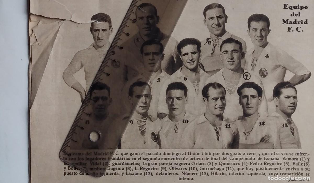 Otros art&iacute;culos de coleccionismo en papel: REAL MADRID FUTBOL CLUB EQUIPO ZAMORA CIRIACO QUINCOCES REGUEIRO VALLE BONET EUGENIO A&Ntilde;O 1933