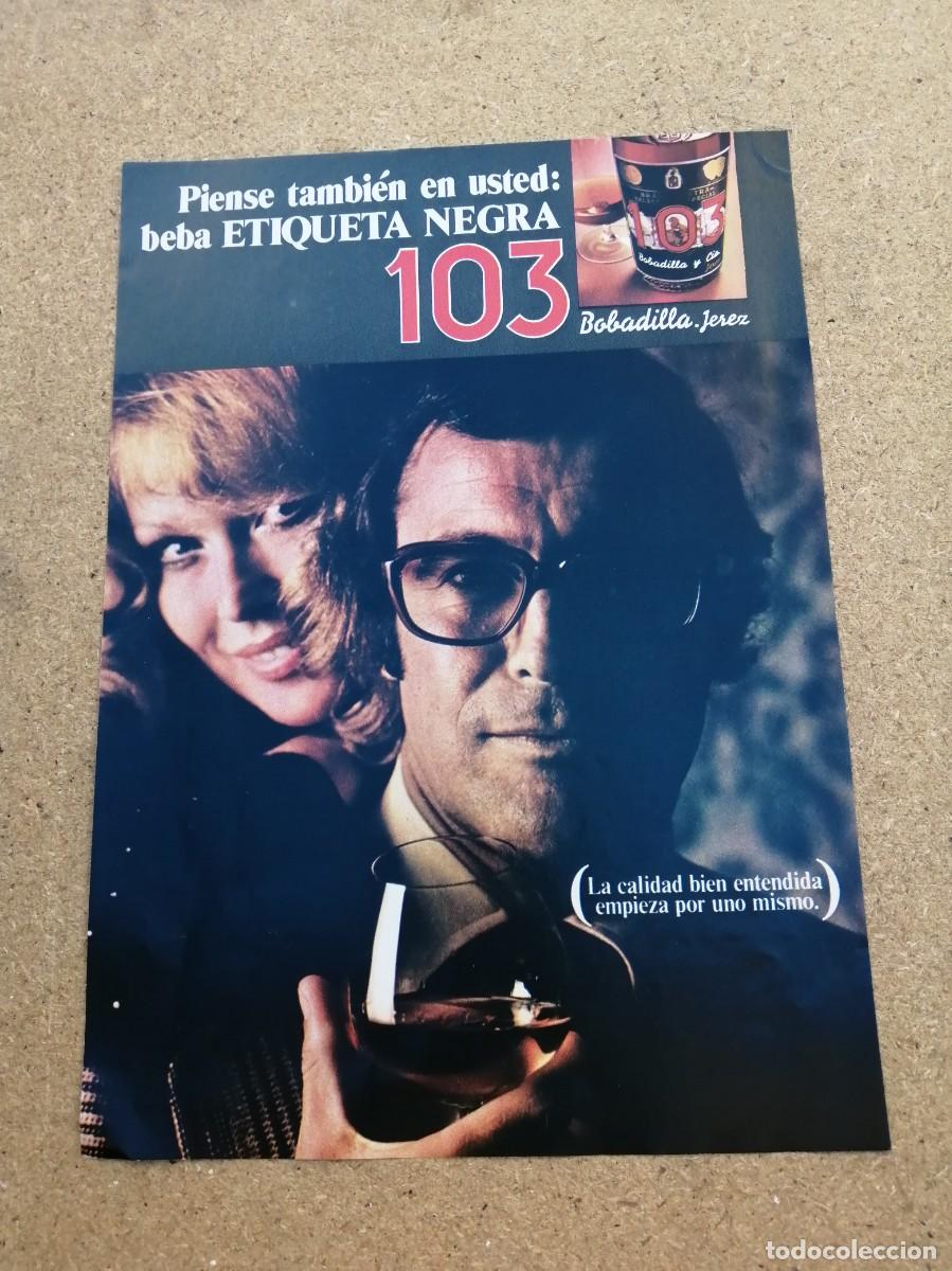 Otros art&iacute;culos de coleccionismo en papel: ANUNCIO. BRANDY 103 ETIQUETA NEGRA