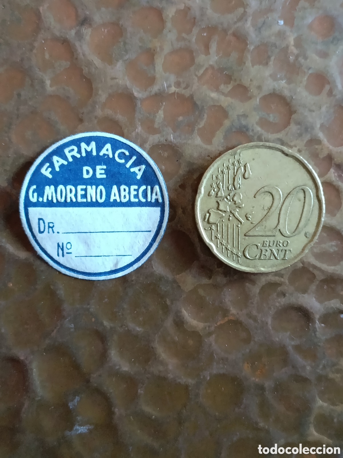 Otros art&iacute;culos de coleccionismo en papel: FARMACIA DE G. MORENO ABECIA [ ETIQUETAS A&Ntilde;OS 40-50 ]