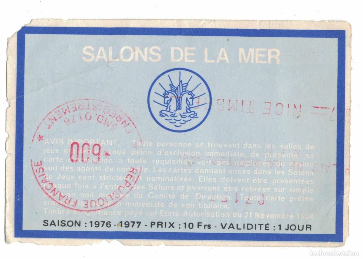 Otros art&iacute;culos de coleccionismo en papel: Tarjeta Palais de la M&eacute;diterran&eacute;e Nice &ndash; Salons de la Mer 1976‑1977 &ndash; casino Francia