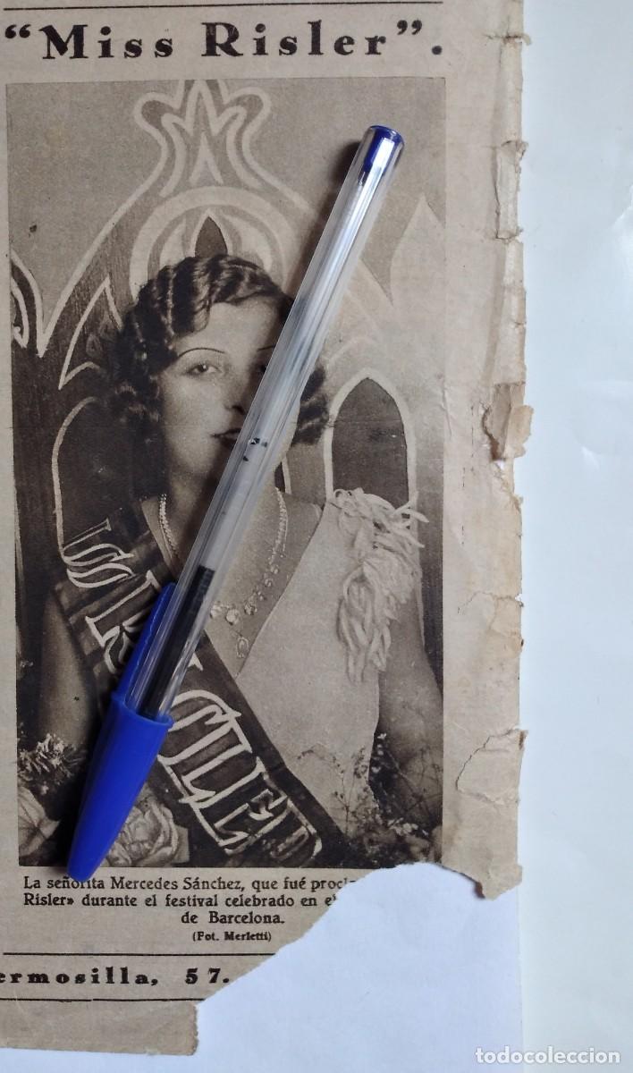 Otros art&iacute;culos de coleccionismo en papel: MISS RISLER MERCEDES S&Aacute;NCHEZ BARCELONA RECORTE REVISTA A&Ntilde;O 1933