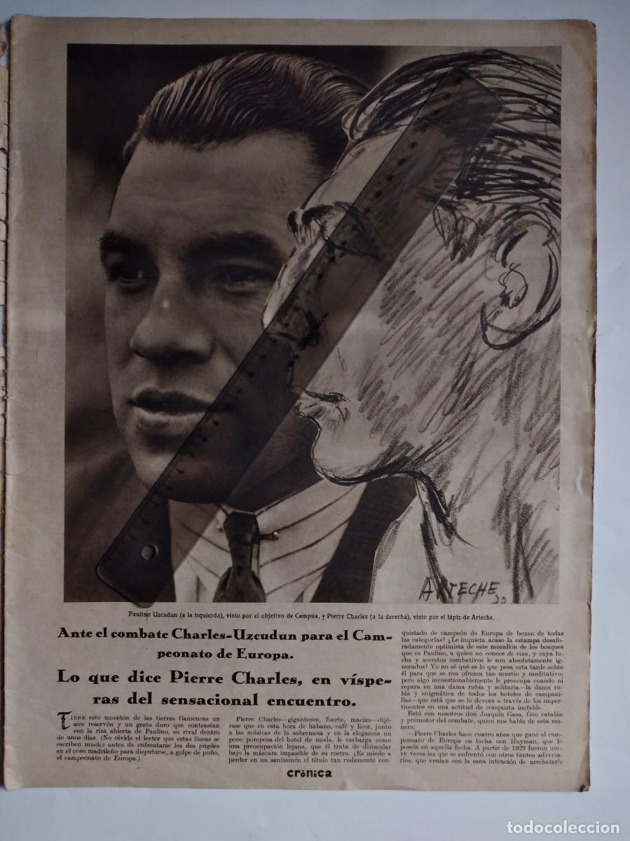 Otros art&iacute;culos de coleccionismo en papel: PAULINO UZCUDUN BOXEO PIERRE CHARLES COMBATE CAMPEONATO EUROPA ENTREVISTA DOS P&Aacute;GINAS REVISTA 1933