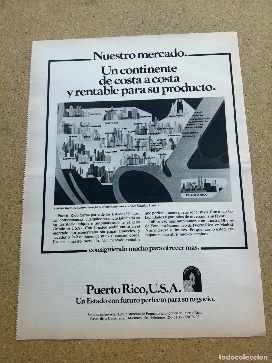 Otros art&iacute;culos de coleccionismo en papel: ANUNCIO. PUERTO RICO, USA