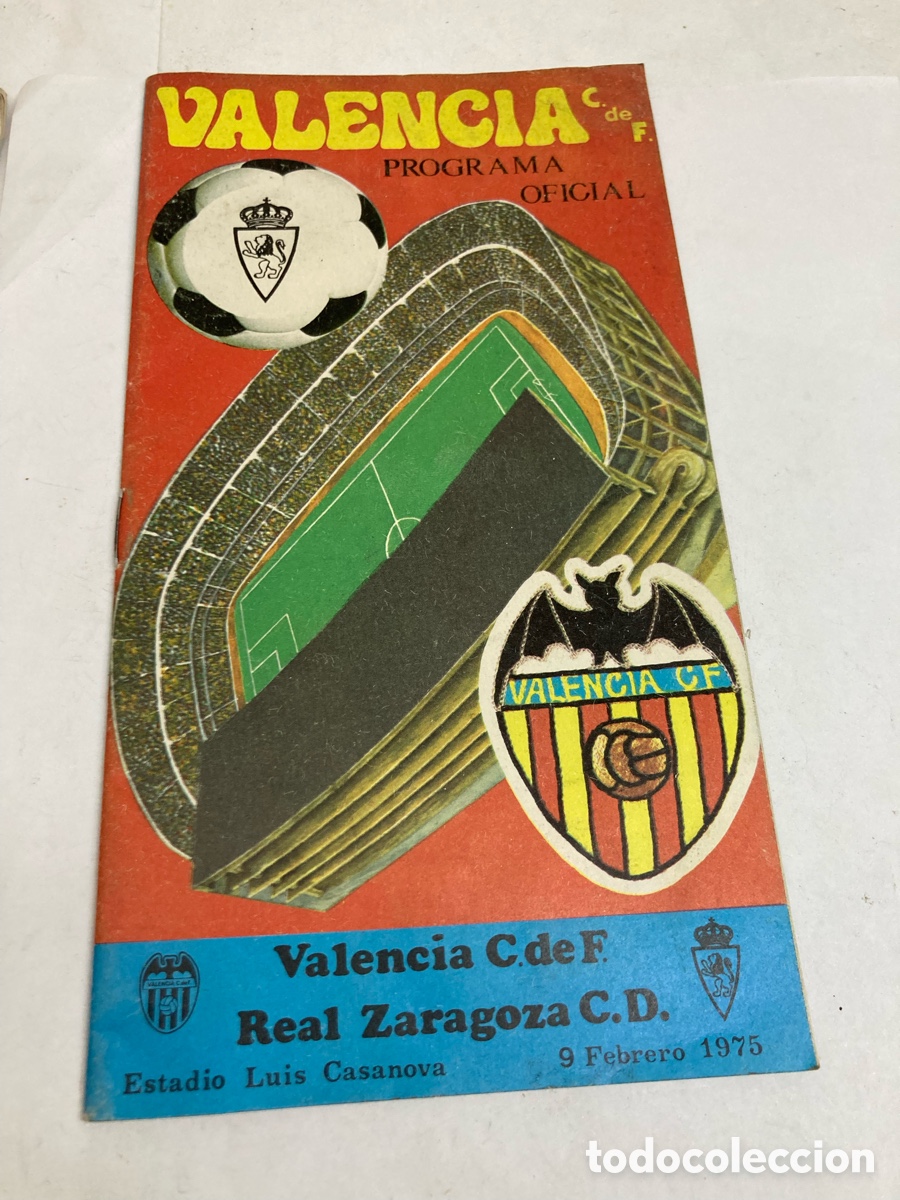 Otros art&iacute;culos de coleccionismo en papel: programa oficial de partido del Valencia C. F. contra el Real Zaragoza del 9 de febrero de 1975