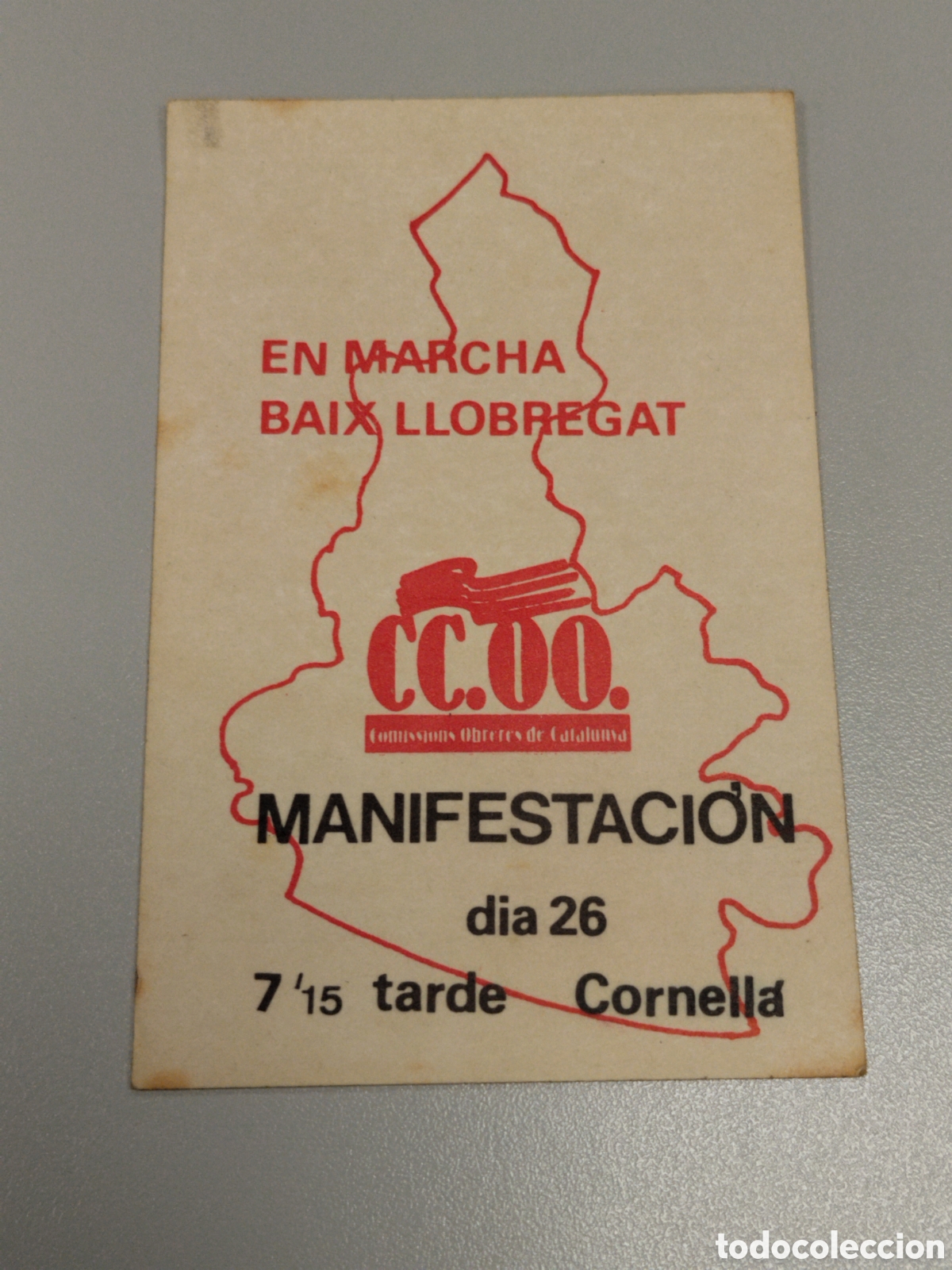 Otros art&iacute;culos de coleccionismo en papel: Pegatina pol&iacute;tica transici&oacute;n sindical comisiones obreras.ccoo.ugt.pce.psuc.cnt.csut.su.ort.pte.lcr.o