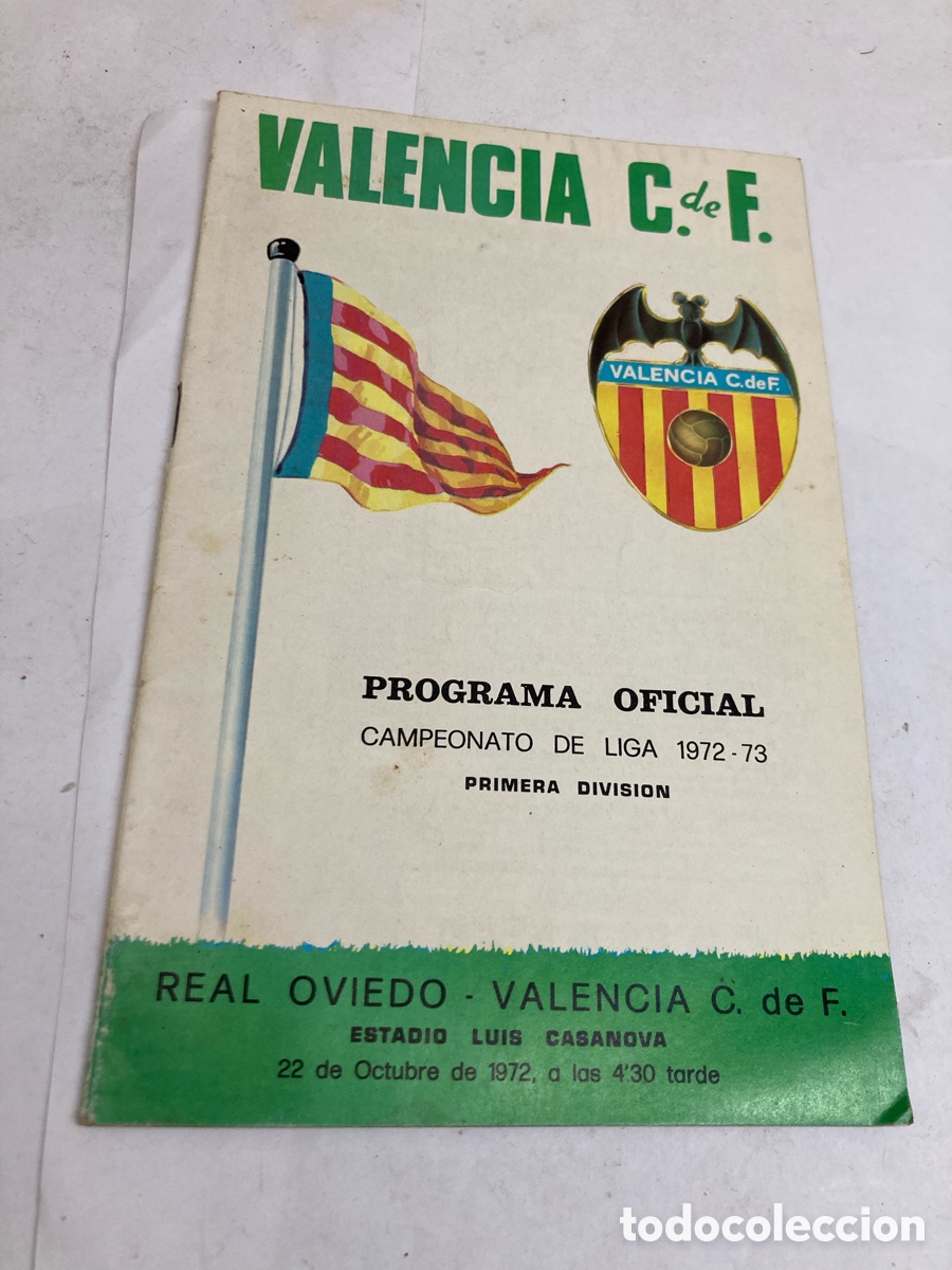Otros art&iacute;culos de coleccionismo en papel: programa oficial de partido del Valencia C. de F. de la temporada 1972-73