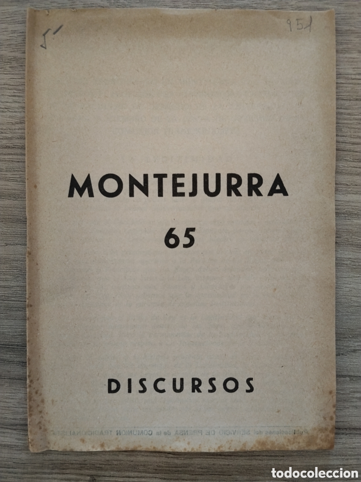 Otros art&iacute;culos de coleccionismo en papel: Publicaci&oacute;n comuni&oacute;n tradicionalista Montejurra 1965.carlista.requete.fueros.carlos Javier de Borb&oacute;n
