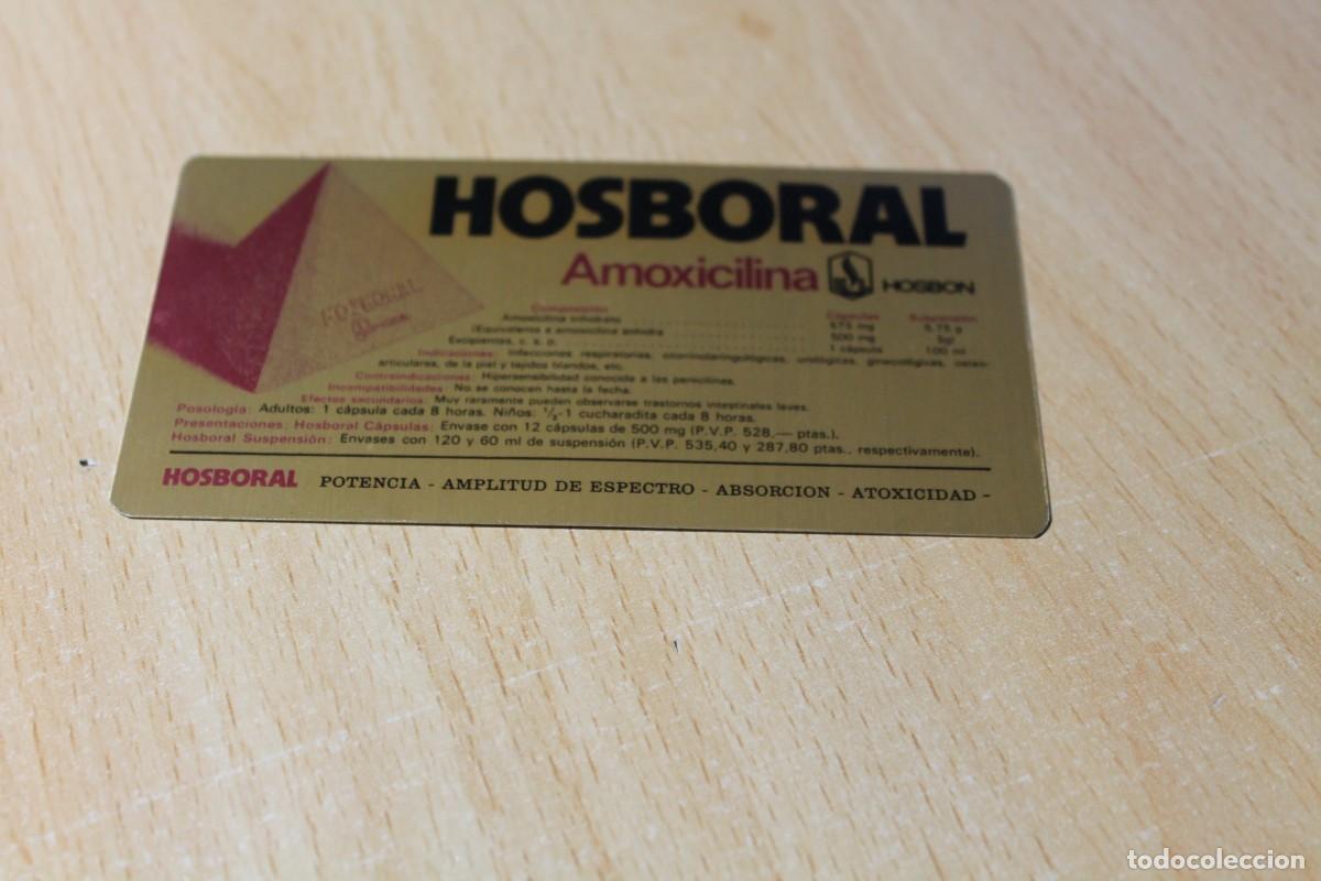 Otros art&iacute;culos de coleccionismo en papel: CALENDARIO DE BOLSILLO METALICO. A&Ntilde;O 1976. HOSBORAL AMOXICILINA. ALUMINIO. CHAPA. Laboratorio HOSBON