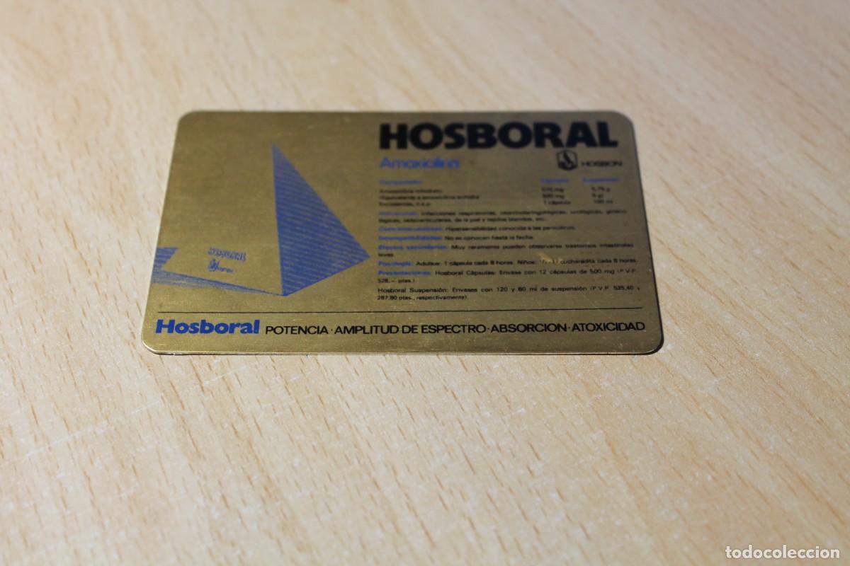 Otros art&iacute;culos de coleccionismo en papel: CALENDARIO DE BOLSILLO METALICO. A&Ntilde;O 1977. HOSBORAL AMOXICILINA. ALUMINIO. CHAPA. Laboratorio HOSBON
