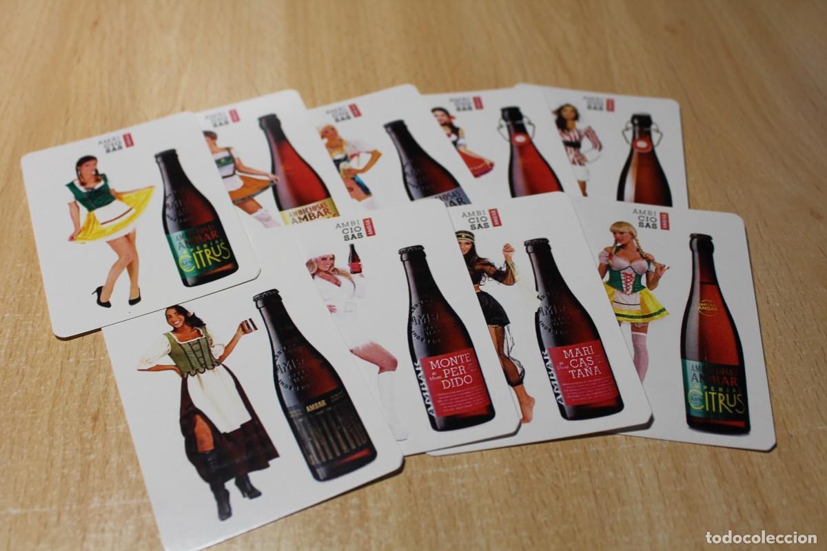 Otros art&iacute;culos de coleccionismo en papel: GRUPO DE 9 CALENDARIOS DE BOLSILLO. CERVEZAS AMBAR - LA ZARAGOZANA. CHICAS Y TIPOS DE CERVEZA.