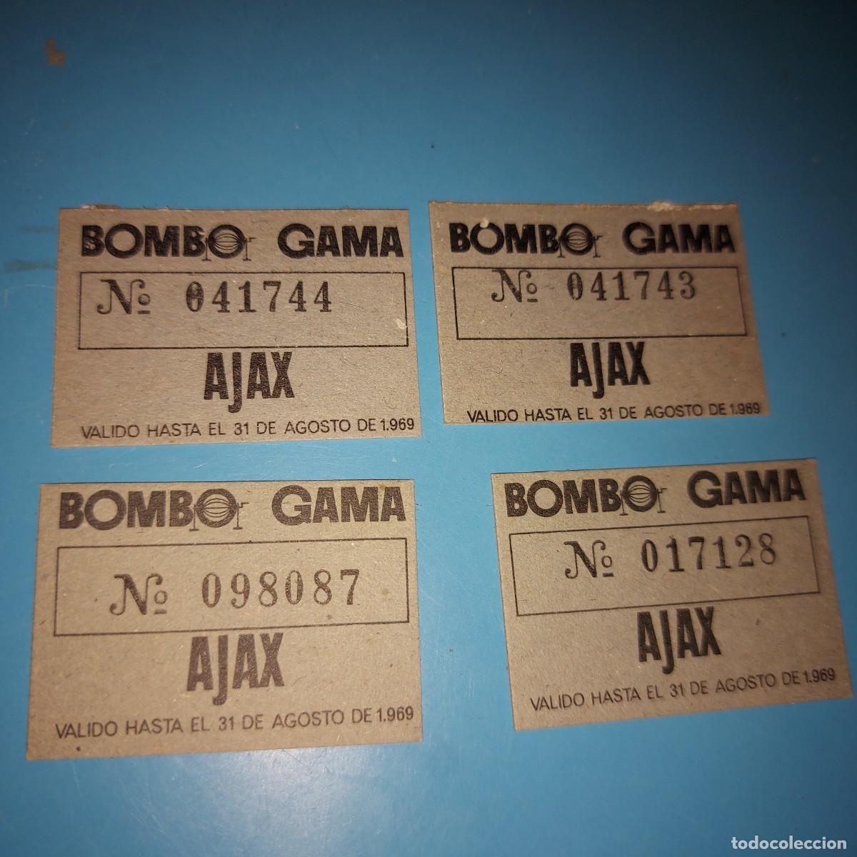 Otros art&iacute;culos de coleccionismo en papel: RIFA BOMBO GAMA, CARTONCITOS PROMOCIONALES DE AJAX, A&Ntilde;O 1969