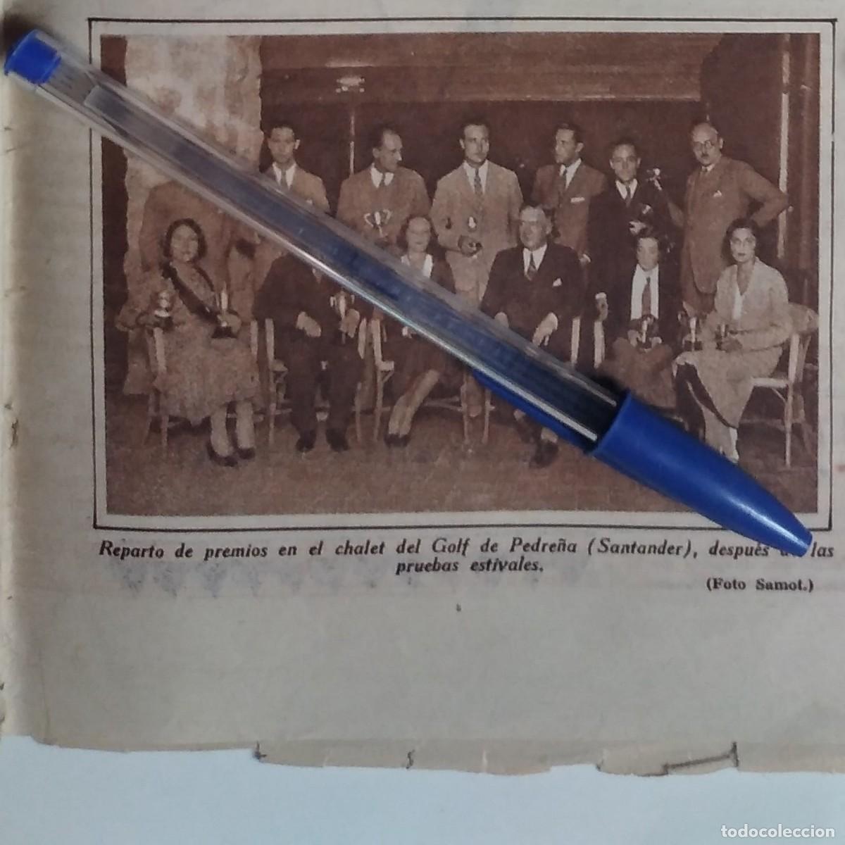 Otros art&iacute;culos de coleccionismo en papel: PEDRE&Ntilde;A SANTANDER REPARTO DE PREMIOS EN EL CHALET DEL GOLF RECORTE DE REVISTA 1931