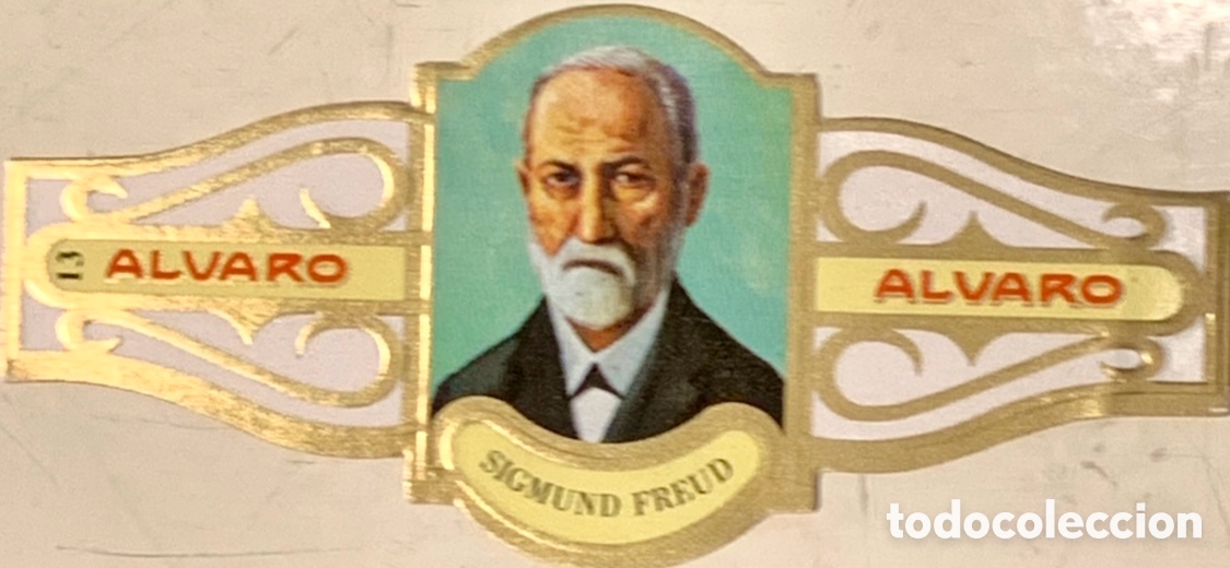 Otros art&iacute;culos de coleccionismo en papel: Vitola. Tabaco Alvaro. Fil&oacute;sofos. Sigmund Freud. A&ntilde;os 70.