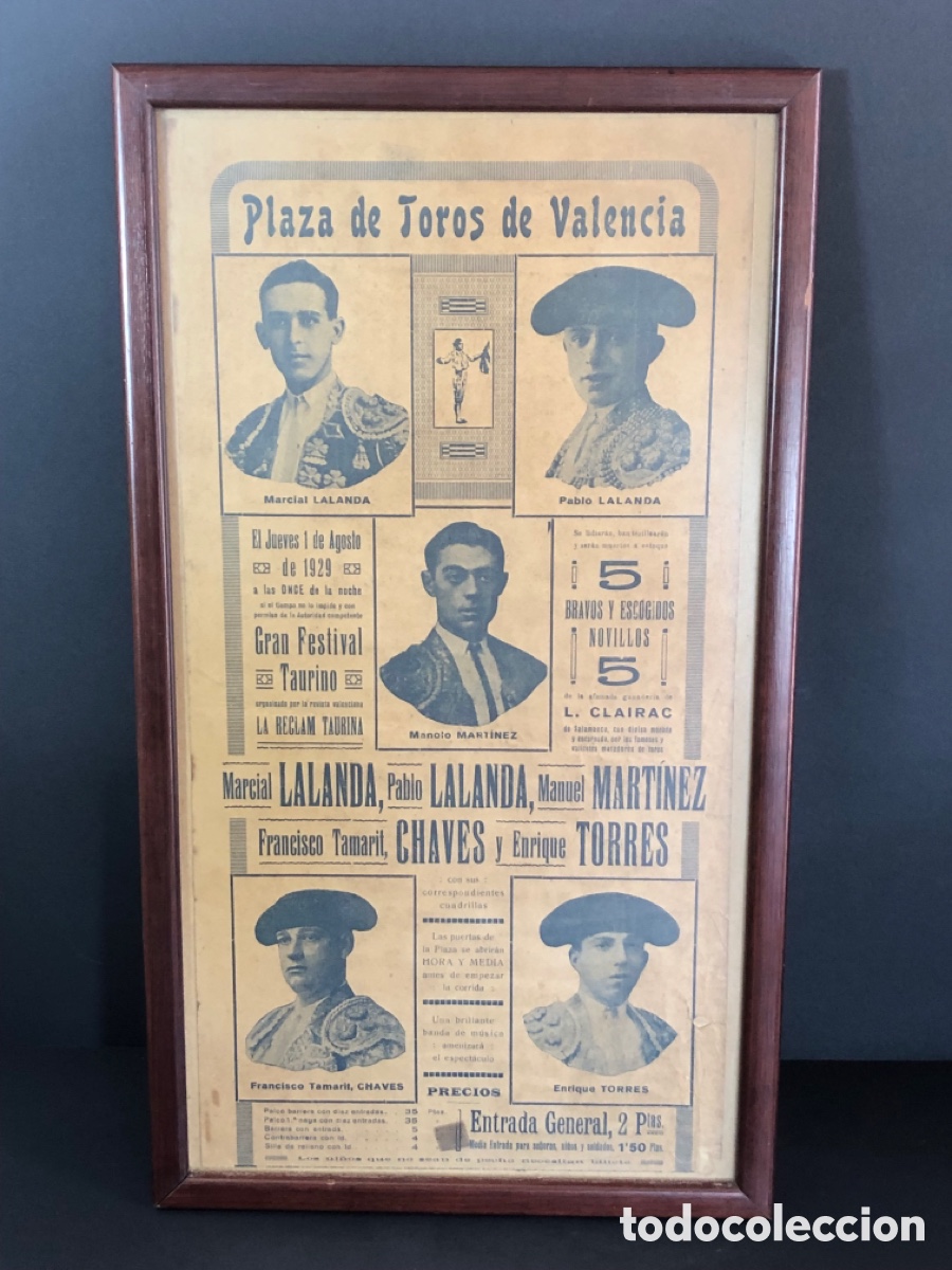 Otros art&iacute;culos de coleccionismo en papel: Antiguo cartel de toros Valencia