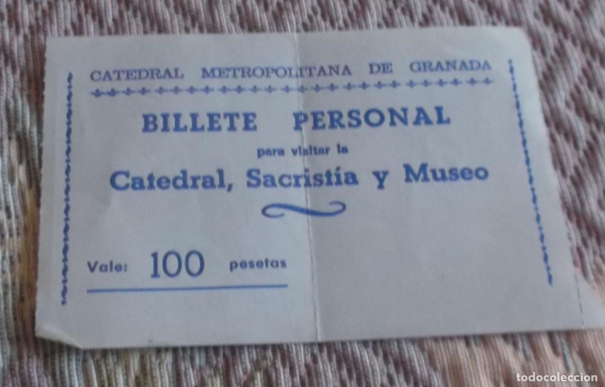 Otros art&iacute;culos de coleccionismo en papel: Billete personal catedral metropolitana de granada a&ntilde;os 90
