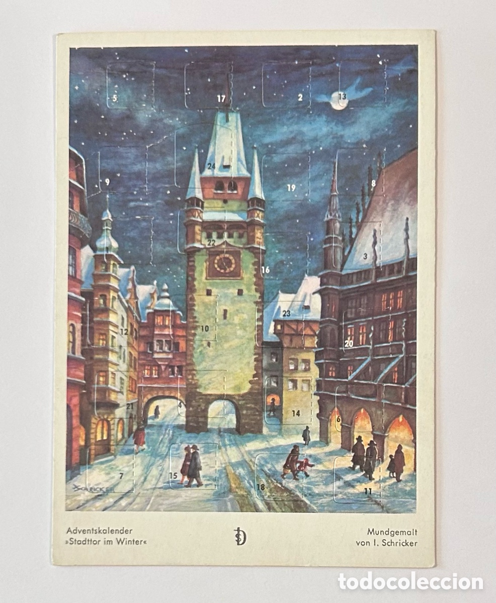 Otros art&iacute;culos de coleccionismo en papel: TARJETA CALENDARIO DE ADVIENTO. ALEMANIA