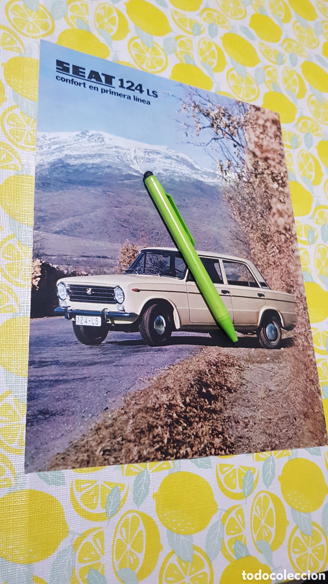 Otros art&iacute;culos de coleccionismo en papel: Hoja para enmarcar Seat 124 LS