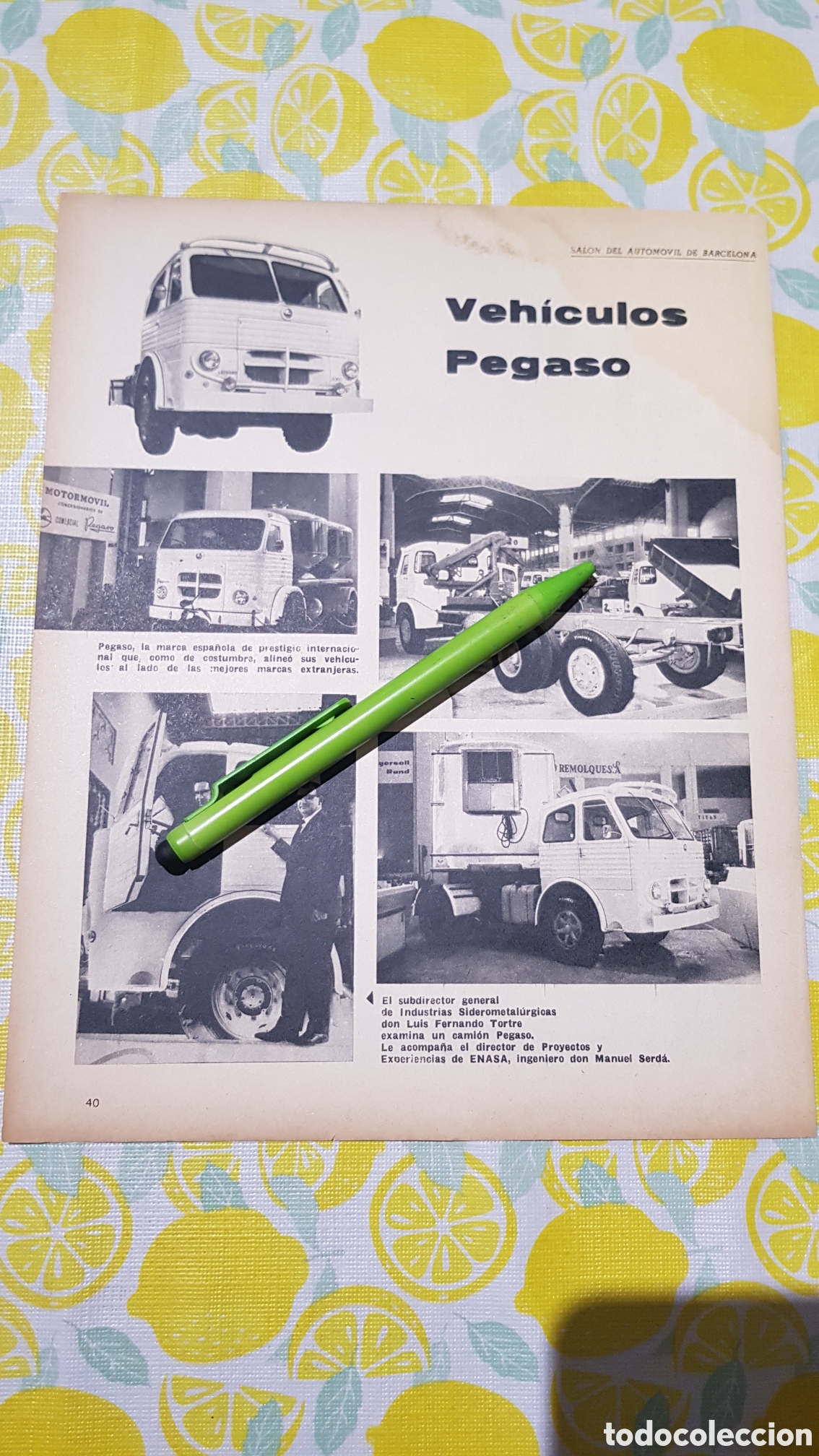 Otros art&iacute;culos de coleccionismo en papel: Hoja Para enmarcar cami&oacute;n Pegaso