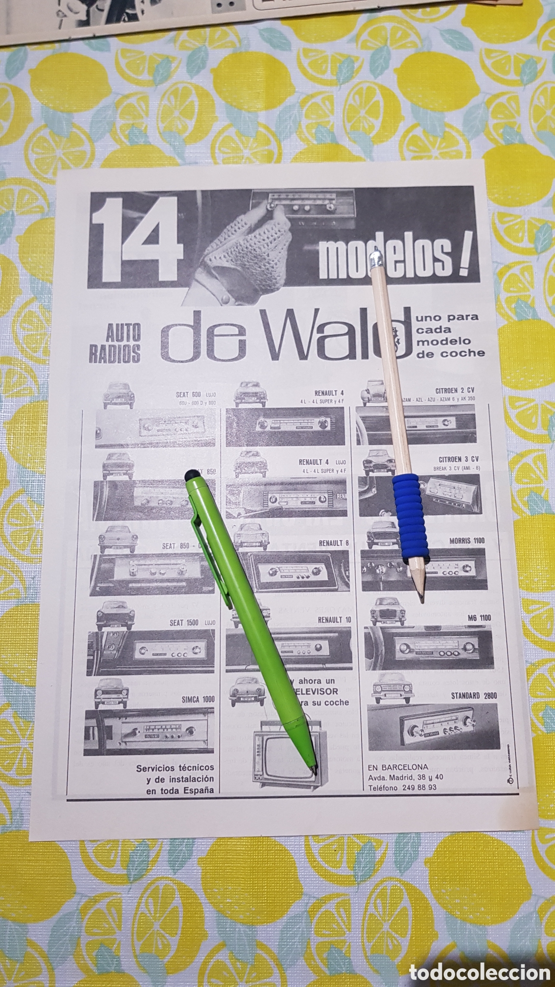 Otros art&iacute;culos de coleccionismo en papel: Hoja para enmarcar Auto Radios De Wald