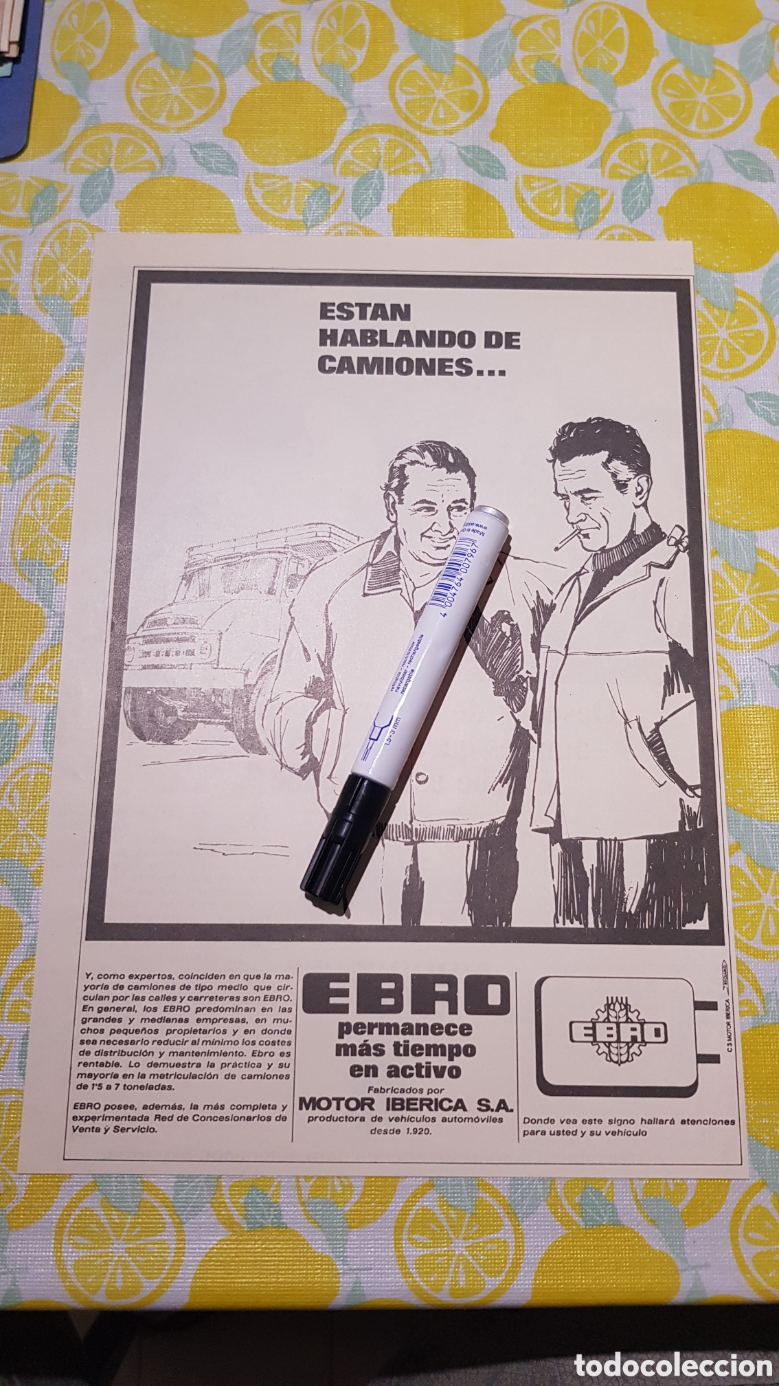 Otros art&iacute;culos de coleccionismo en papel: Hoja para enmarcar Cami&oacute;n Ebro