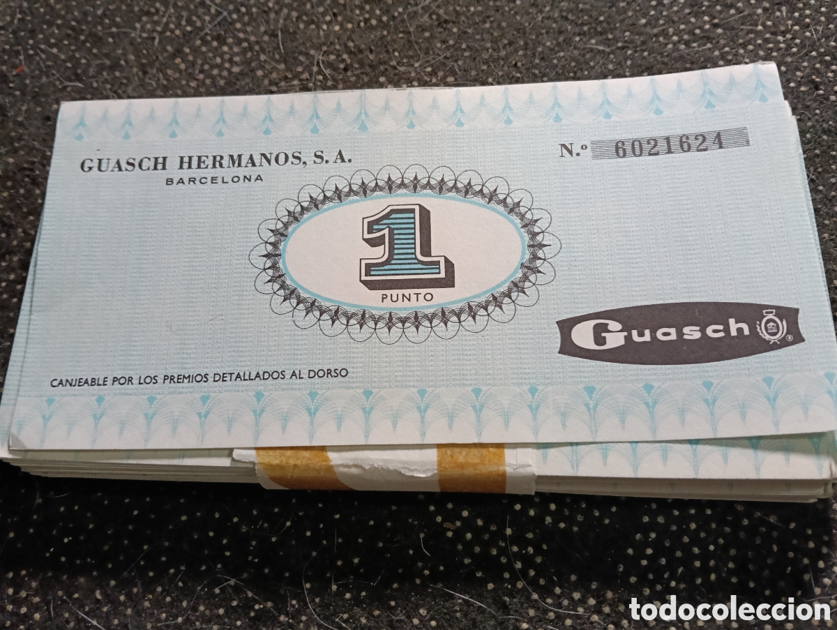 Otros art&iacute;culos de coleccionismo en papel: Paquete de 100 vales de 1 punto de GUASCH HERMANOS Perfumer&iacute;a y tienda de regalos de Barcelona San P