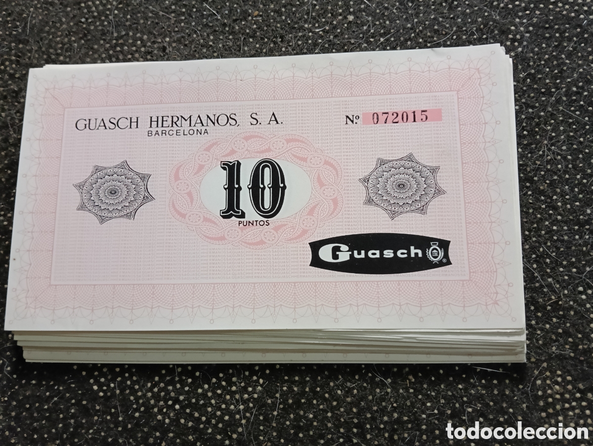 Otros art&iacute;culos de coleccionismo en papel: Paquete de 40 vales de 10 punto de GUASCH HERMANOS Perfumer&iacute;a y tienda de regalos de Barcelona San P