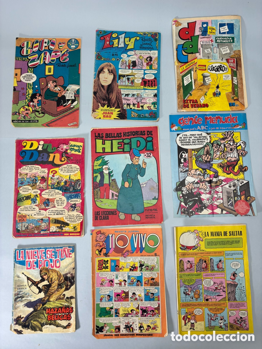 Otros art&iacute;culos de coleccionismo en papel: LOTE 14 TEBEOS ANTIGUOS BRUGUERA &ndash; ZIPI Y ZAPE, PULGARCITO, T&Iacute;O VIVO, MORTADELO Y M&Aacute;S