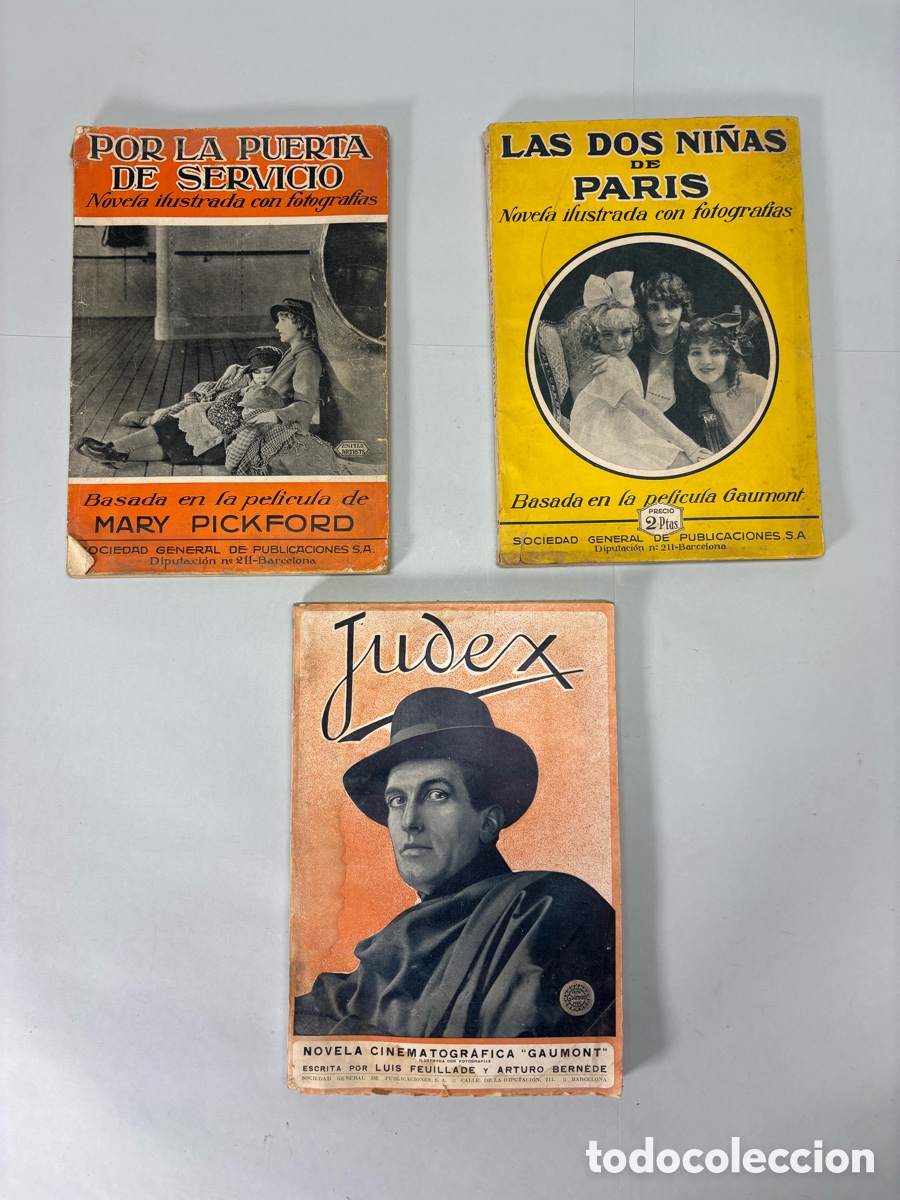 Otros art&iacute;culos de coleccionismo en papel: LOTE 3 NOVELAS CINEMATOGR&Aacute;FICAS ANTIGUAS &ndash; JUDEX &ndash; MARY PICKFORD &ndash; GAUMONT