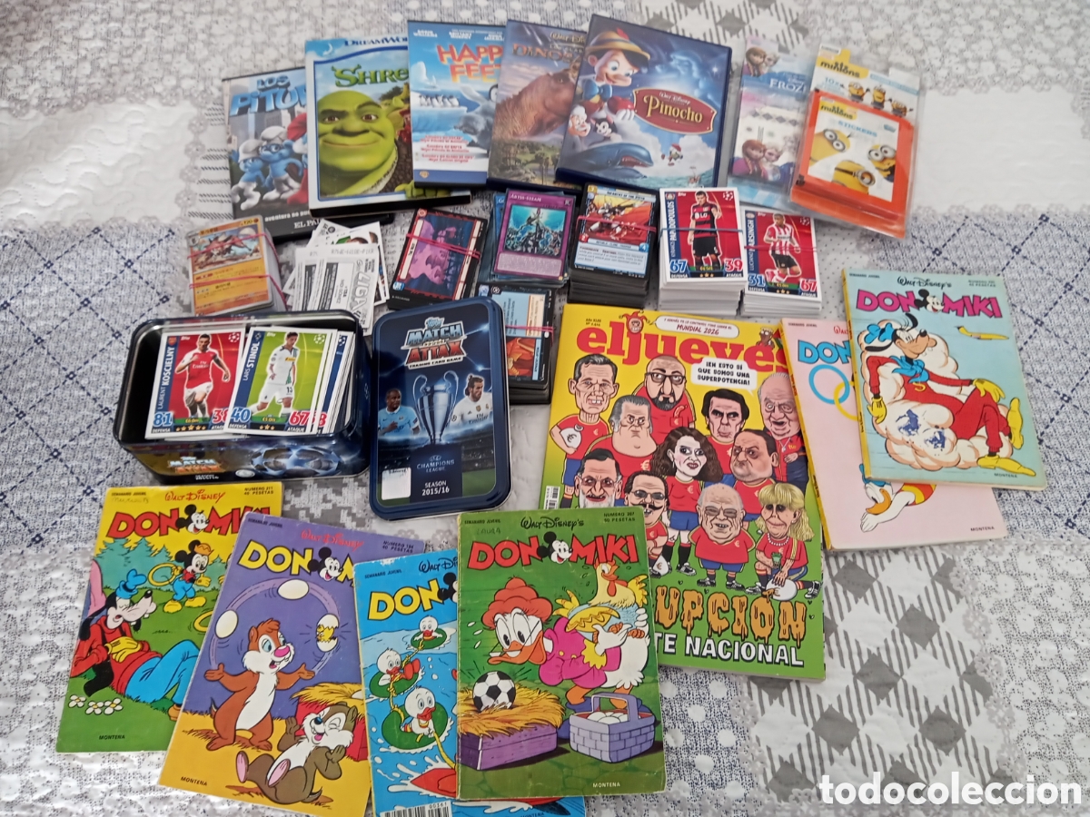 Otros art&iacute;culos de coleccionismo en papel: Gran lote de cromos, dvd, cuentos, etc. Buen estado.