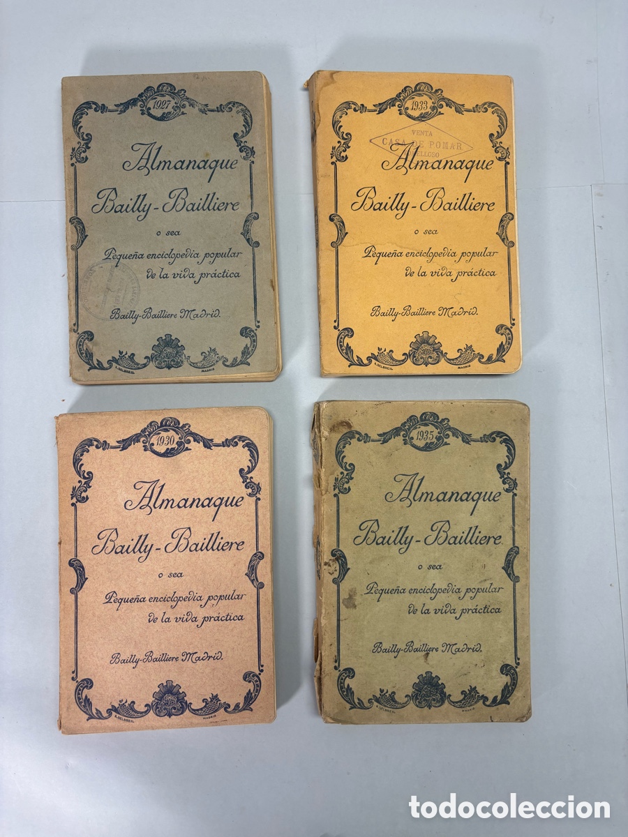 Otros art&iacute;culos de coleccionismo en papel: LOTE 4 ALMANAQUES BAILLY-BAILLI&Egrave;RE &ndash; 1927, 1930, 1933 Y 1935 &ndash; MADRID