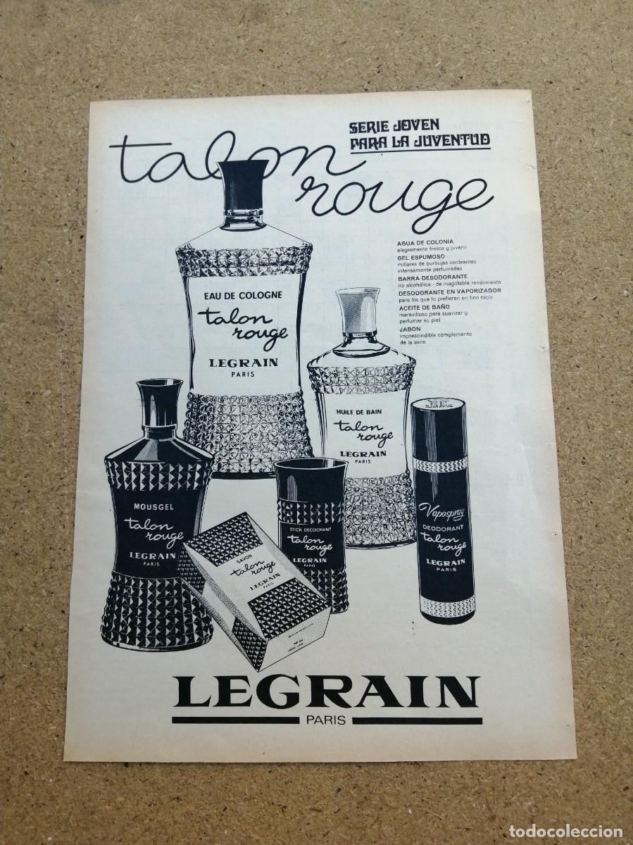 Otros art&iacute;culos de coleccionismo en papel: ANUNCIO. EAU DE COLOGNE TALON ROUGE, DE LEGRAIN