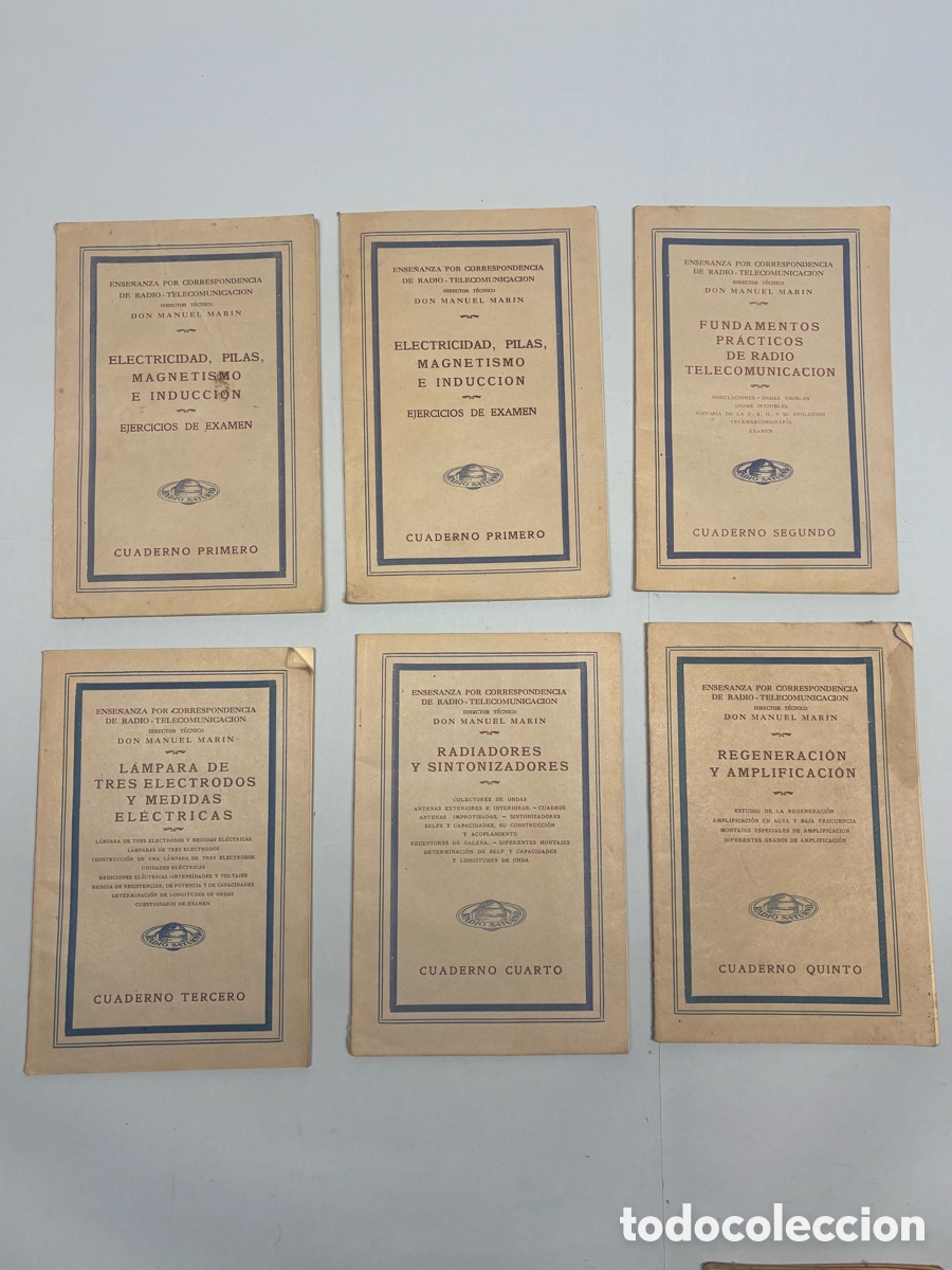 Otros art&iacute;culos de coleccionismo en papel: LOTE CUADERNOS ANTIGUOS DE RADIO-TELECOMUNICACI&Oacute;N &ndash; DON MANUEL MAR&Iacute;N &ndash; RADIO Y ELECTR&Oacute;NICA