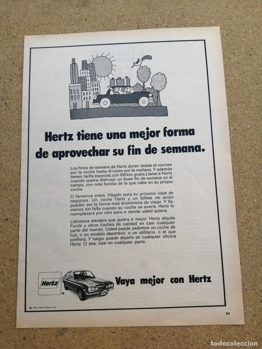 Otros art&iacute;culos de coleccionismo en papel: ANUNCIO. ALQUILER DE VEHICULOS HERTZ